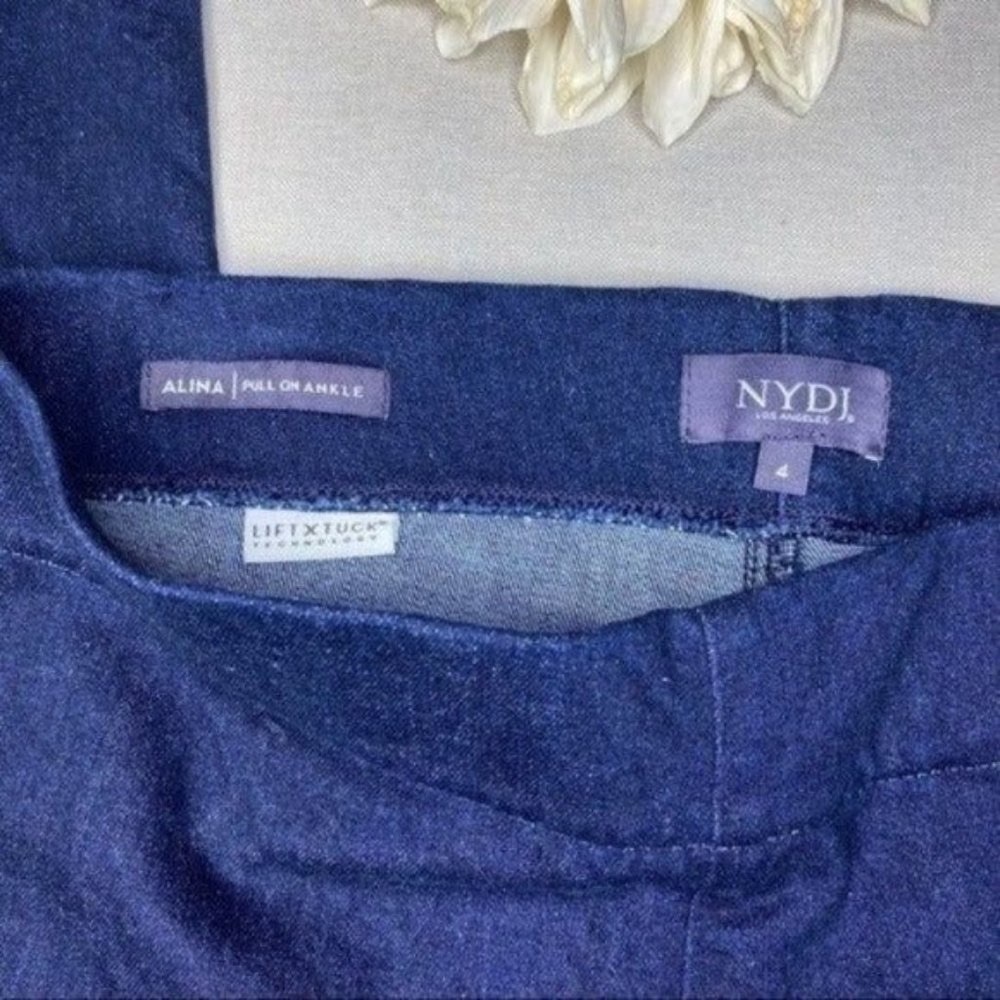 NYDJ Alina Pull On Skinny Ankle Jeans Stretch Dark Blue 4 - Picture 12 of 13